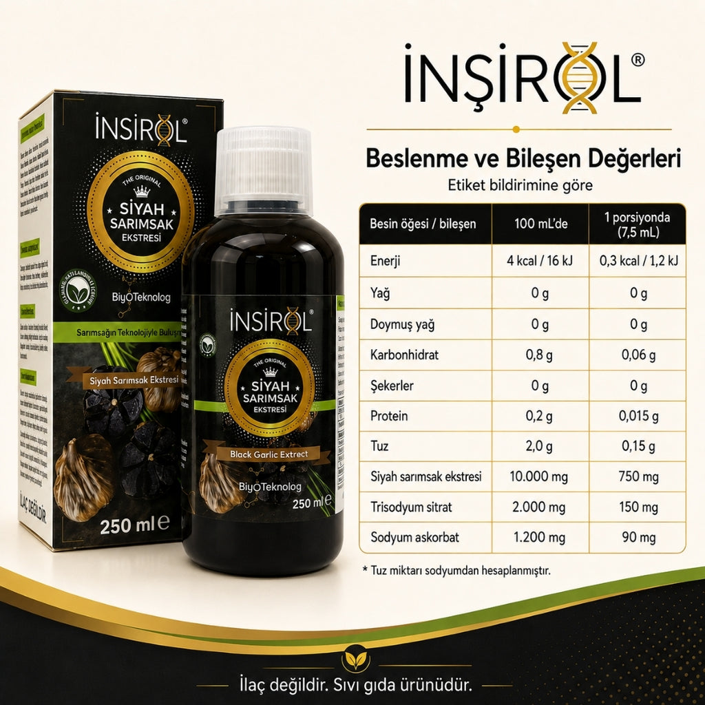 İnşirol Fermente Siyah Sarımsak Ekstresi 250 ml