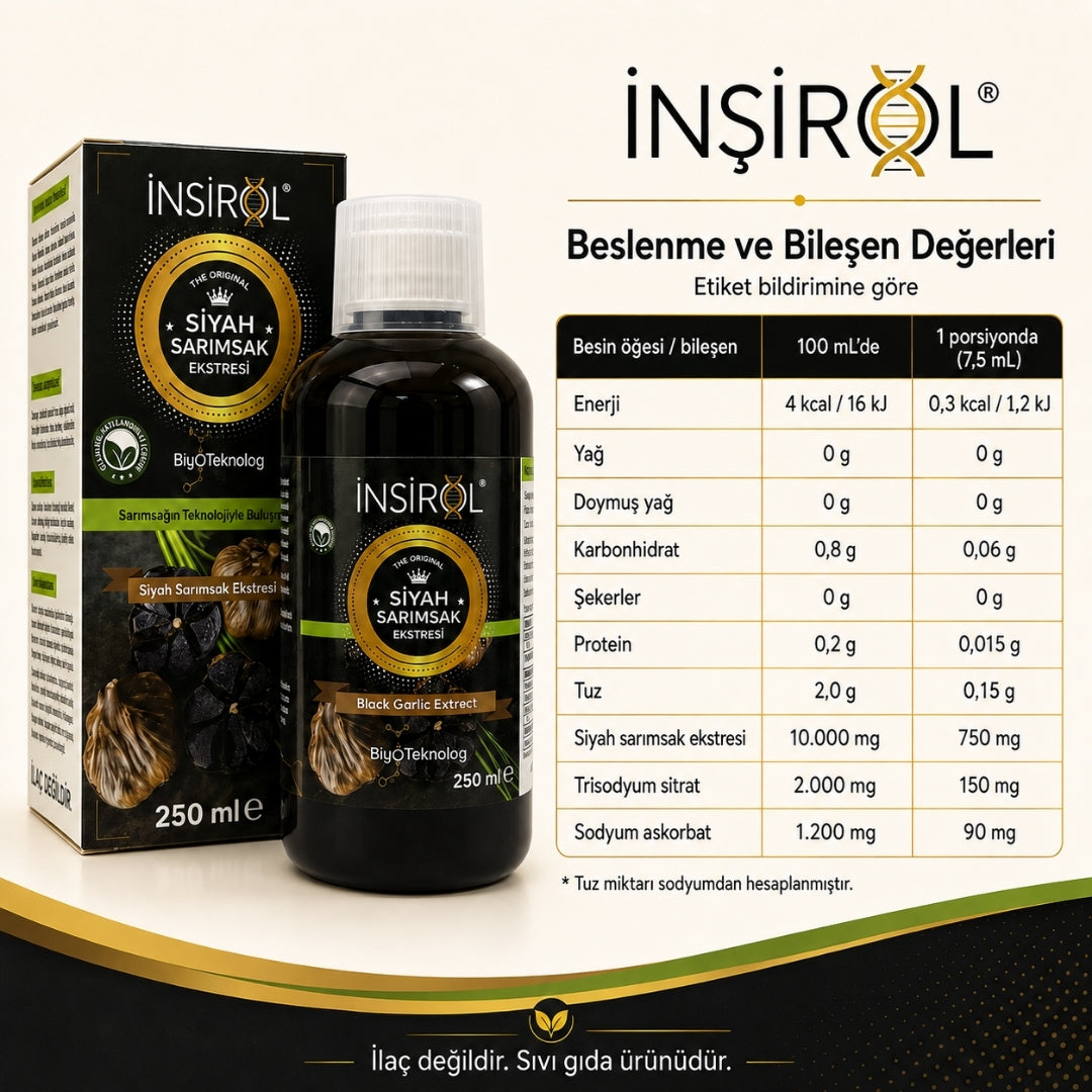 İnşirol Fermente Siyah Sarımsak Ekstresi 250 ml