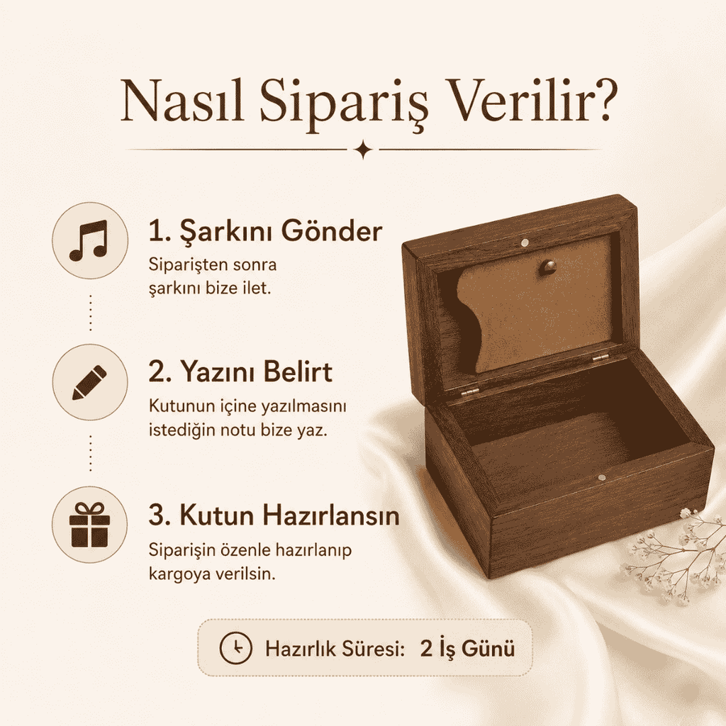 Kişiye Özel MP3 Müzikli Ahşap Hediye Kutusu Şarjlı Lazer Yazılı Kapak Açılınca Müzik Çalar