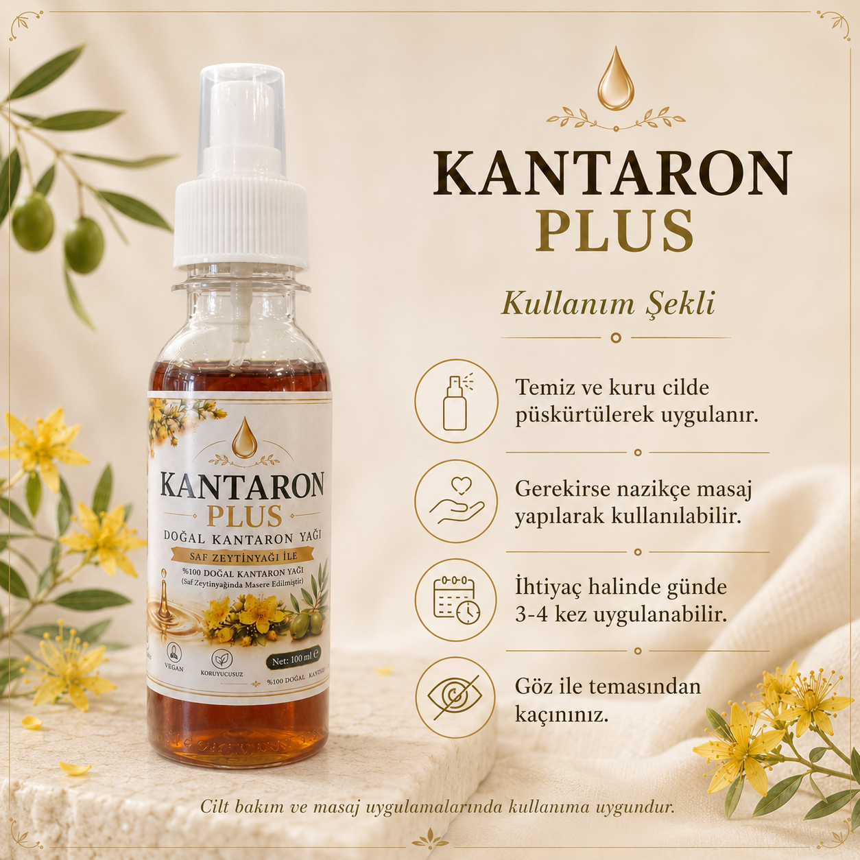 Kantaron Plus Doğal Sarı Kantaron Yağı 100 ml