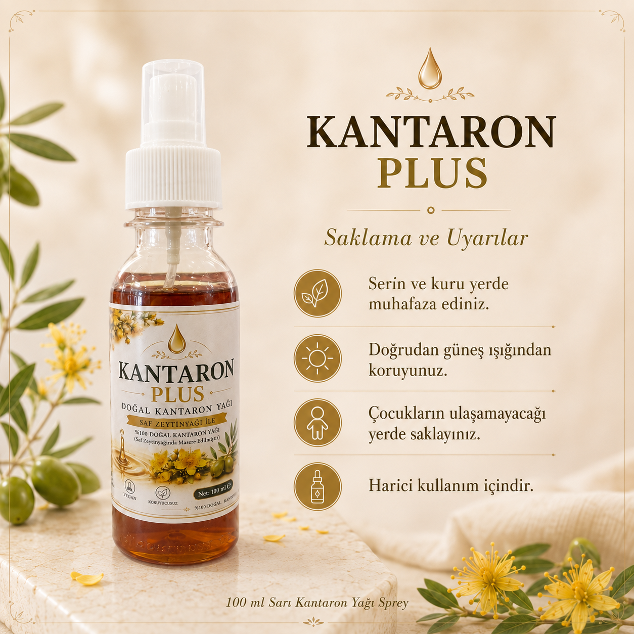 Kantaron Plus Doğal Sarı Kantaron Yağı 100 ml